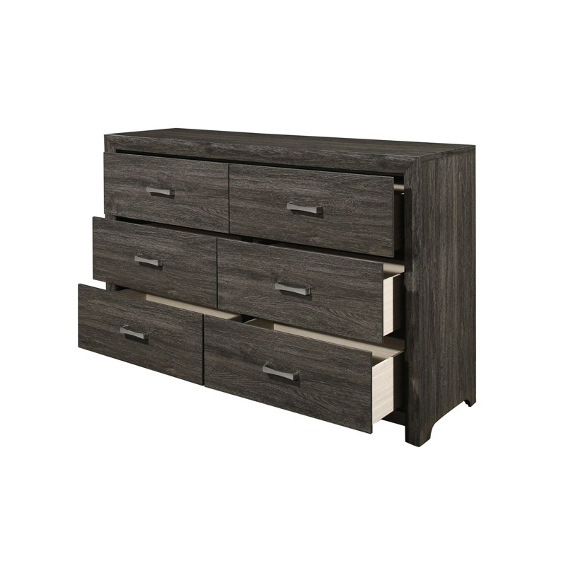Ensemble de chambre à coucher tapissier Roderigo, Espresso, Grand, 3 Pieces: Bed, Dresser, Mirror