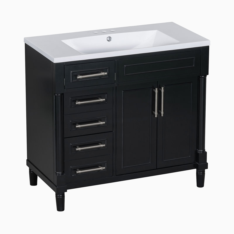 Meuble-lavabo simple 36 po avec plateau Dhananjay
