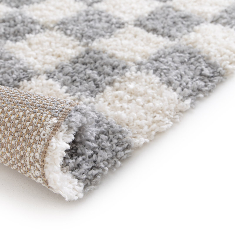 Renotta Chequered Shag Area Rug, Rectangle 200 x 290cm
