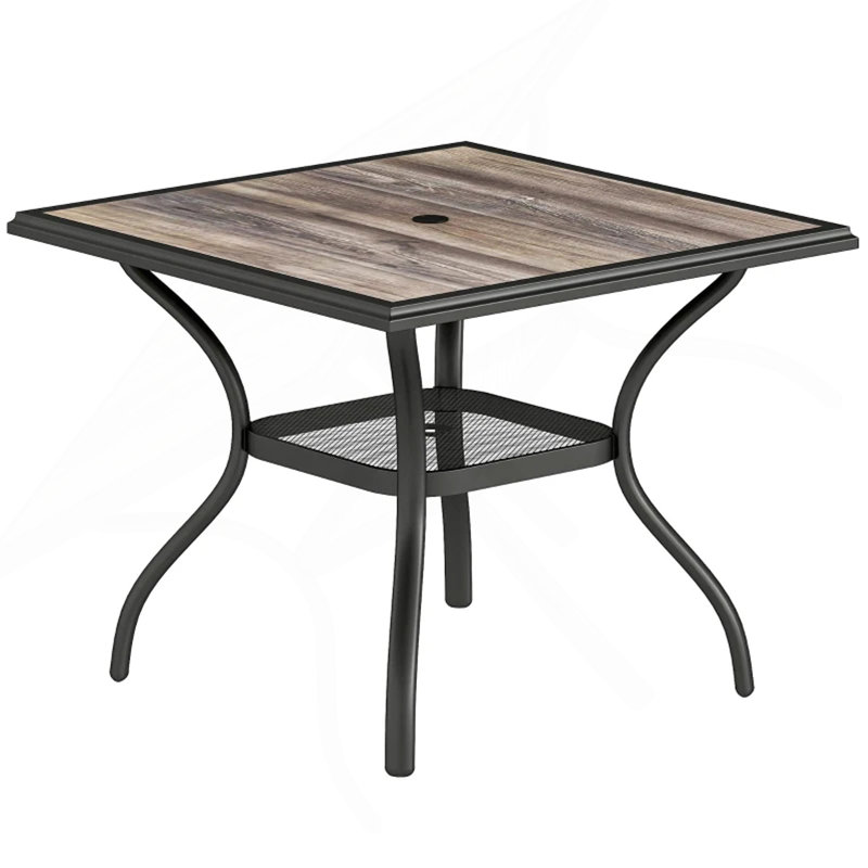Table de jardin, table de salle à manger d'extérieur carrée (table seulement)