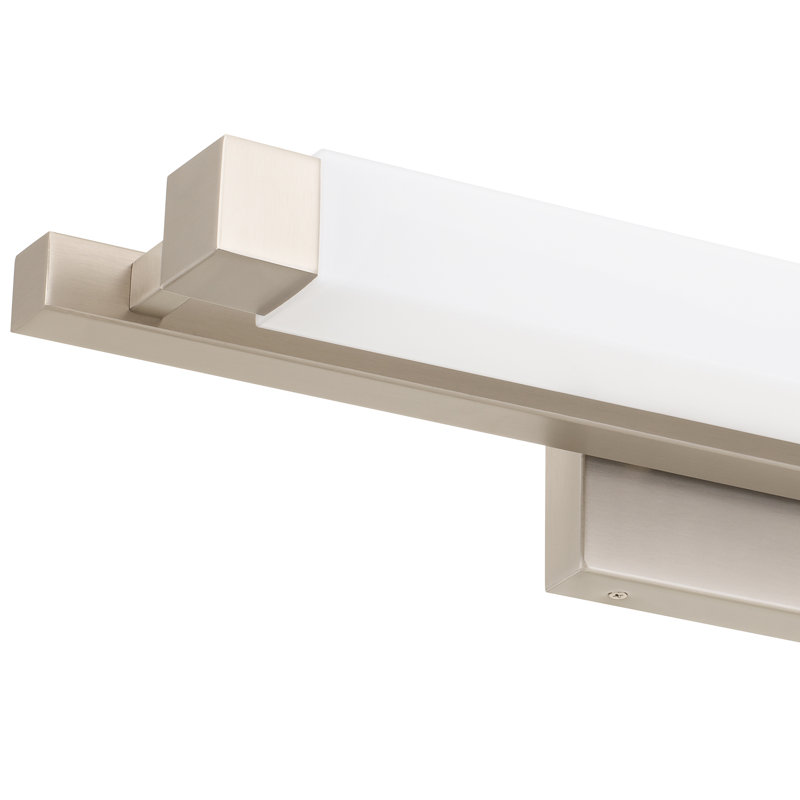Applique murale à DEL de 26 pouces en nickel brossé, 1830 lumens, 21 W, double installation verticale ou horizontale, 3 températures de couleur (3000 K, 4000 K, 5000 K), compatible avec variateurs, installation facile.