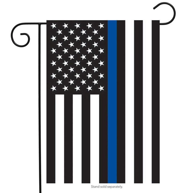 Thin Blue Line Police Garden Flag, Blue