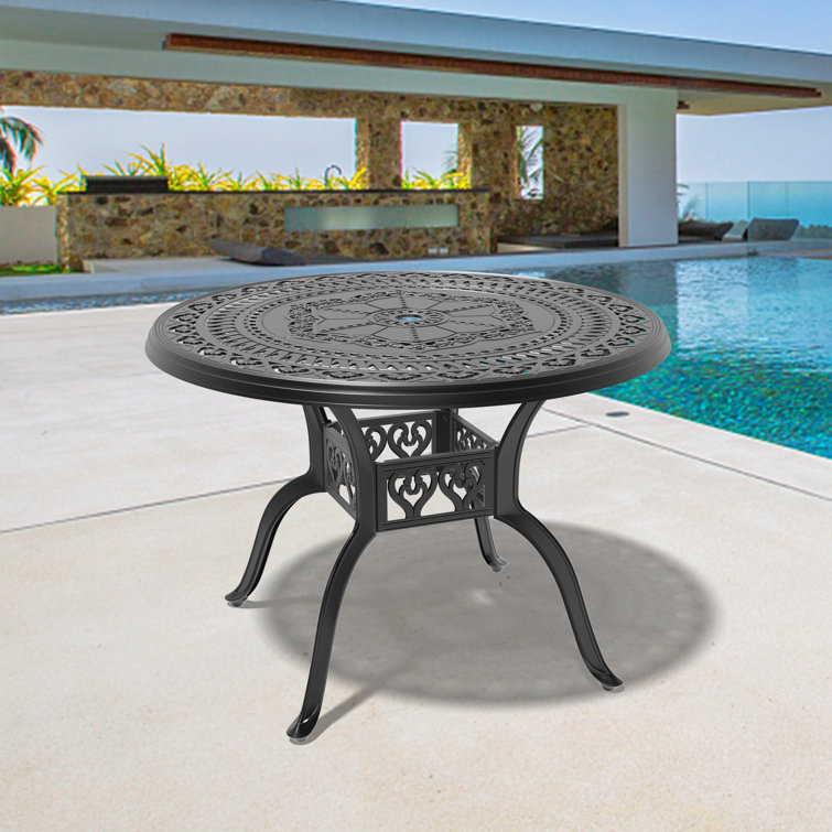 Trotti Round Aluminum Outdoor Dining Table