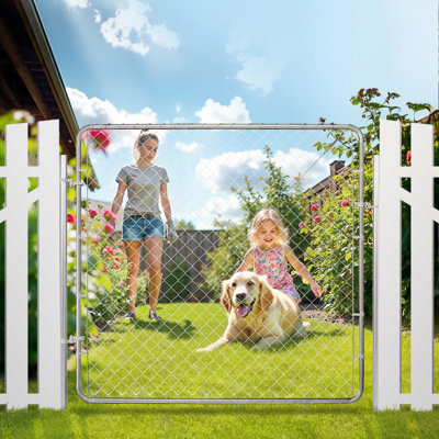 Barrière de clôture ajustable avec chaînette et chaînette non incluse