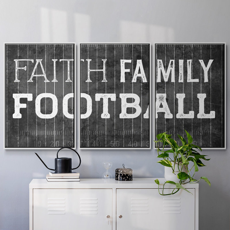 Faith Family Football 3 pièces, H 36 po x l 75 po x P 2 po, Blanc