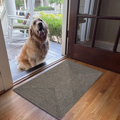 Doherty  Braided Rug / Washable Indoor/Outdoor Gray/Brown Country Rug