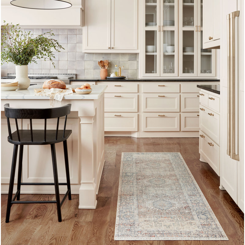 Chris Loves Julia x Loloi Jules Natural / Ocean Area Rug, Runner 2'6" x 9'6"