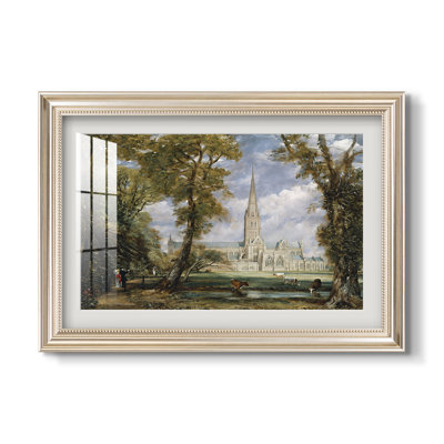 Salisbury Cathedral from the Bishop's Grounds, c. 1825-John Constable-Custom Framed Print