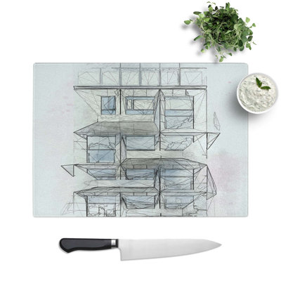 Tempered Glass Sketching the Architecture Vol.56 Chopping Board