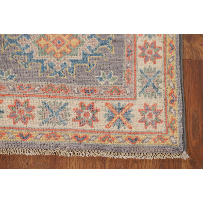 Tapis gris géométrique Kazak