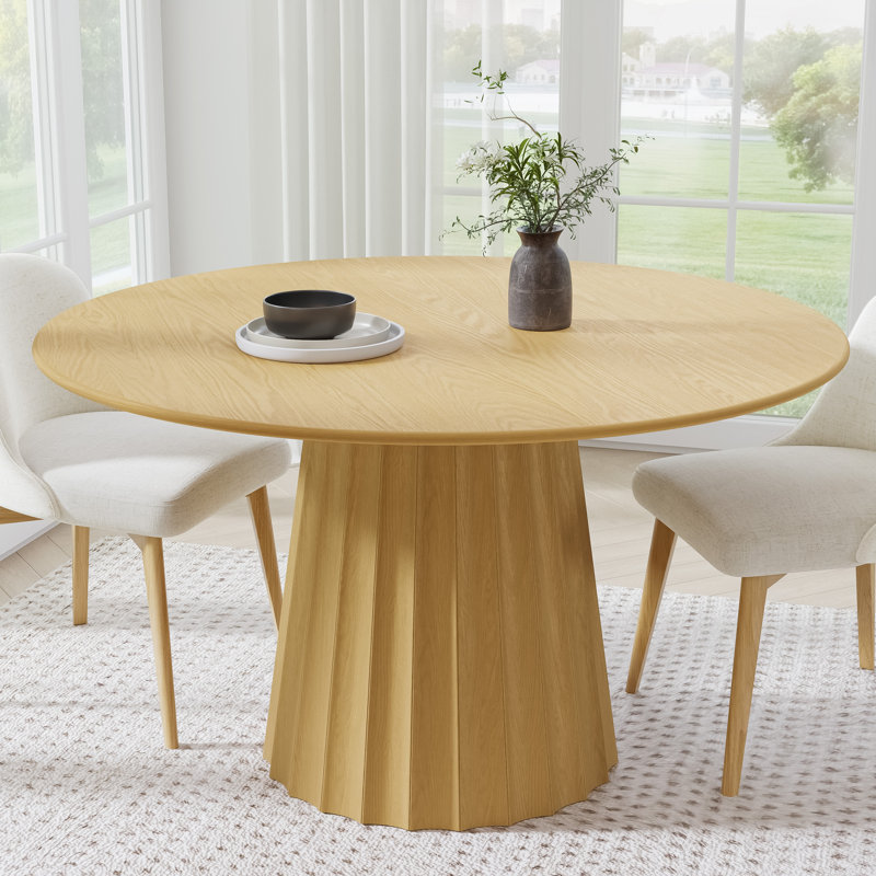 Table de salle à manger en bois massif, H 30 po x L 52 po x l 52 po, Chêne