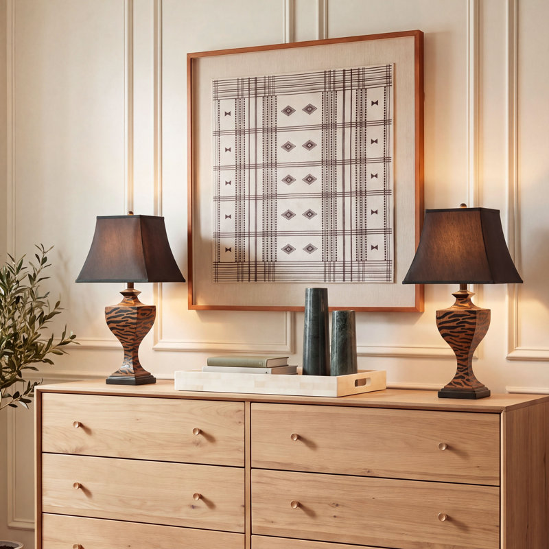 Ensemble de lampe de table 32,5" zèbre Baier