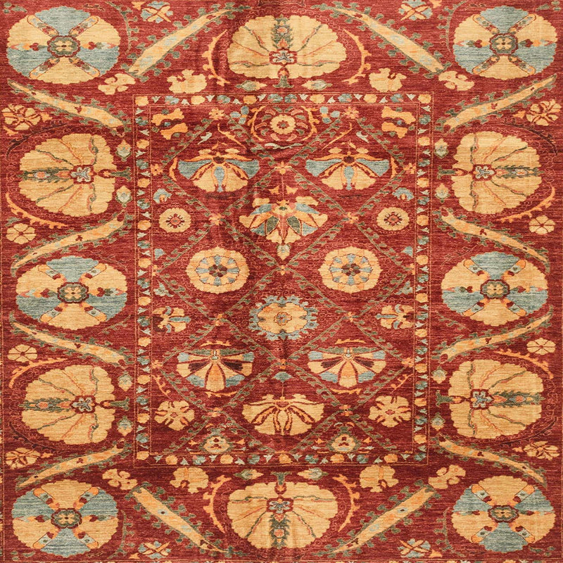 Abstract Indoor Rug, Square 4'