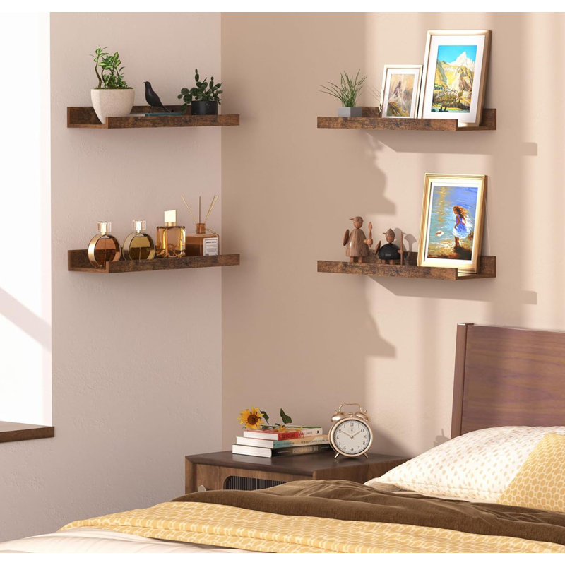Floating Shelves for Wall, 3 pack, Modern Shelves for Room Decor, Brown