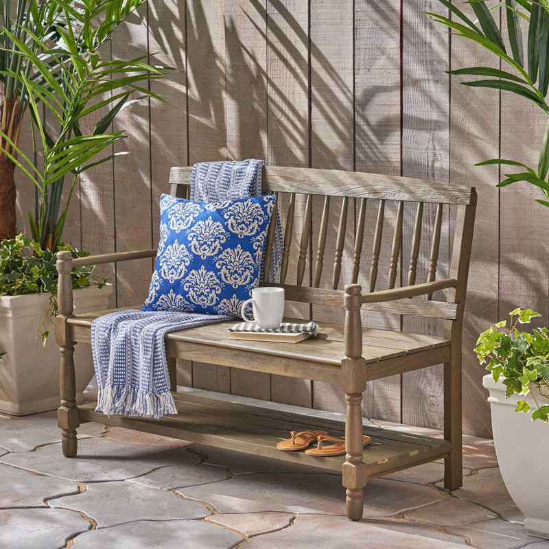 Banc de jardin en bois massif Maidstein, Gris