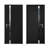 Front Exterior Prehung Steel Door / Cynex 6777 Black / Stainless Inserts Single Modern Painted-W36" x H80"-Left-hand Inswing-93484011-93484013-93484037
