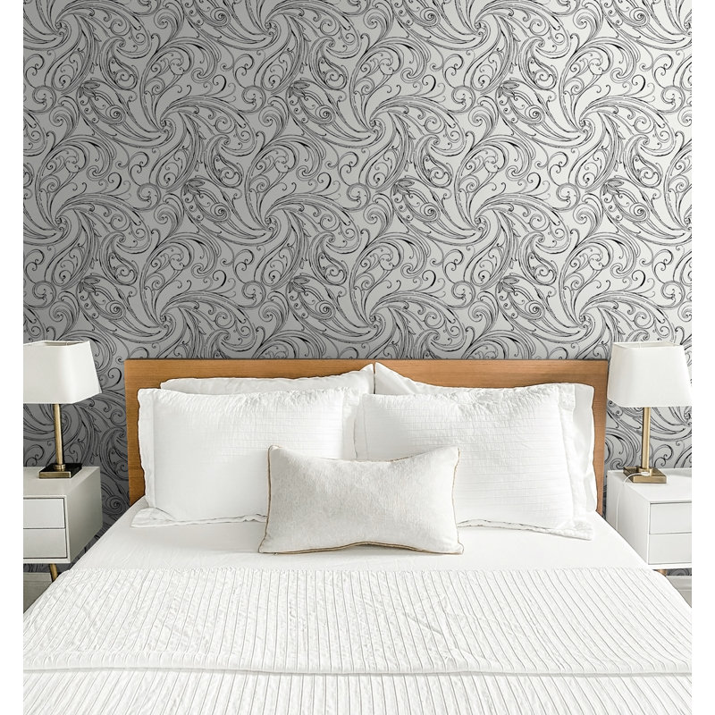 Papier peint Seabrook Designs, Non tissé, Blacks Blanc