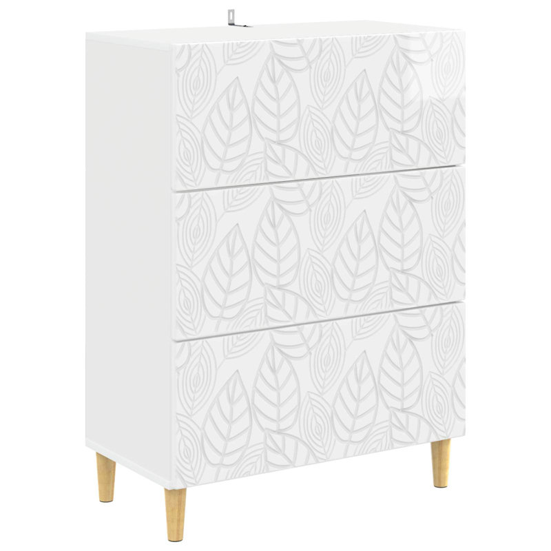 3 -Drawer Rectangle Accent Chest, High Gloss White