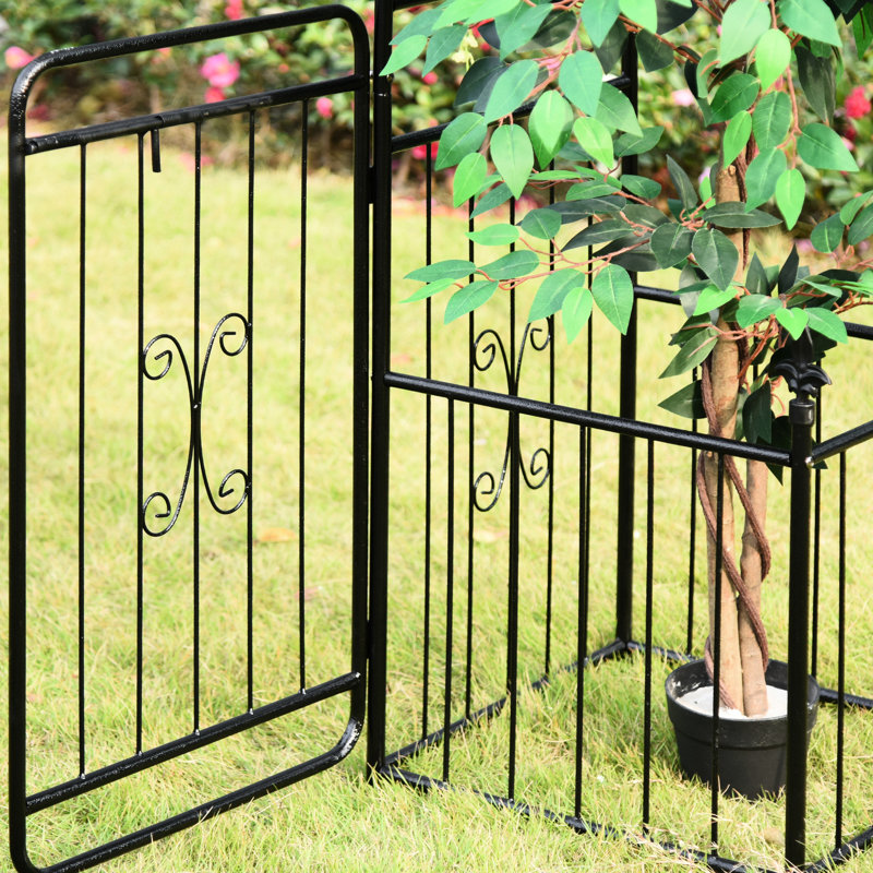 Jardin en métal 86,5 po de hauteur avec treillis, barrière verrouillable, jardinières, décorations de mariage, boîte à raisins 86 po, côtés verrouillables, mariage, vignes
