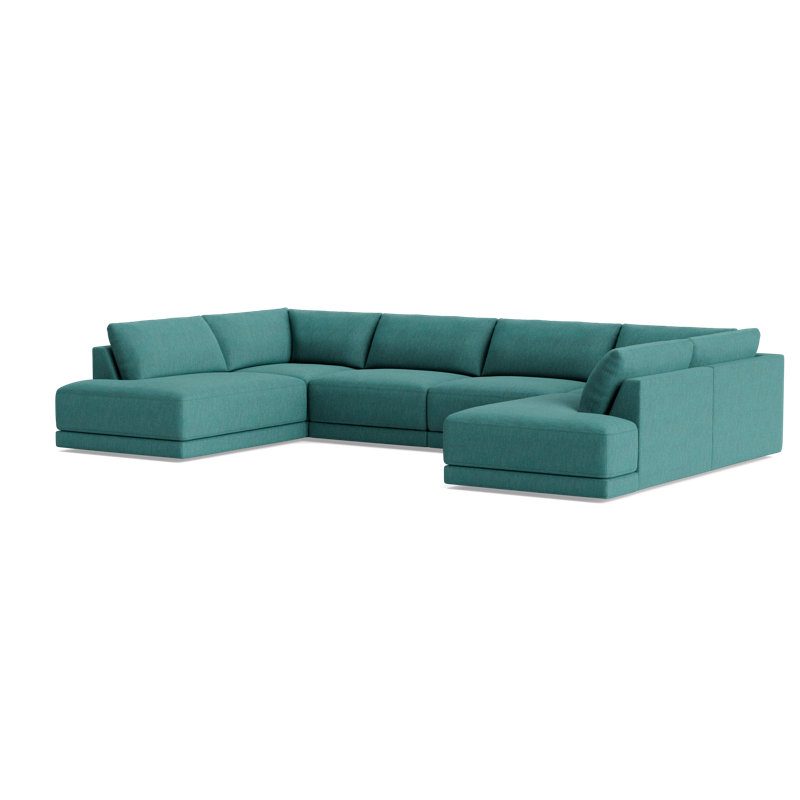 Eva Sectional, Performance Weave - Spruce