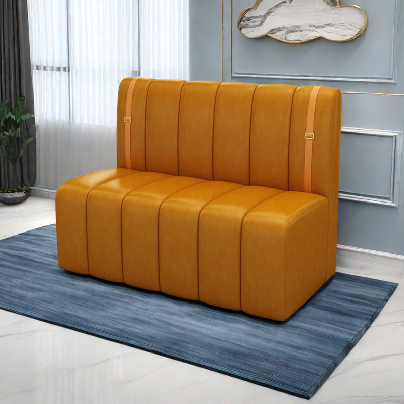 Canapé de café moderne et luxueux, Similicuir orange