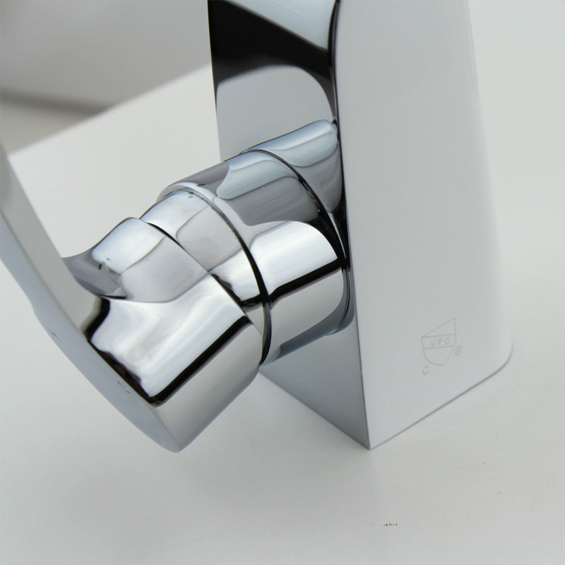 Single-handle Bathroom Faucet, White/Chrome