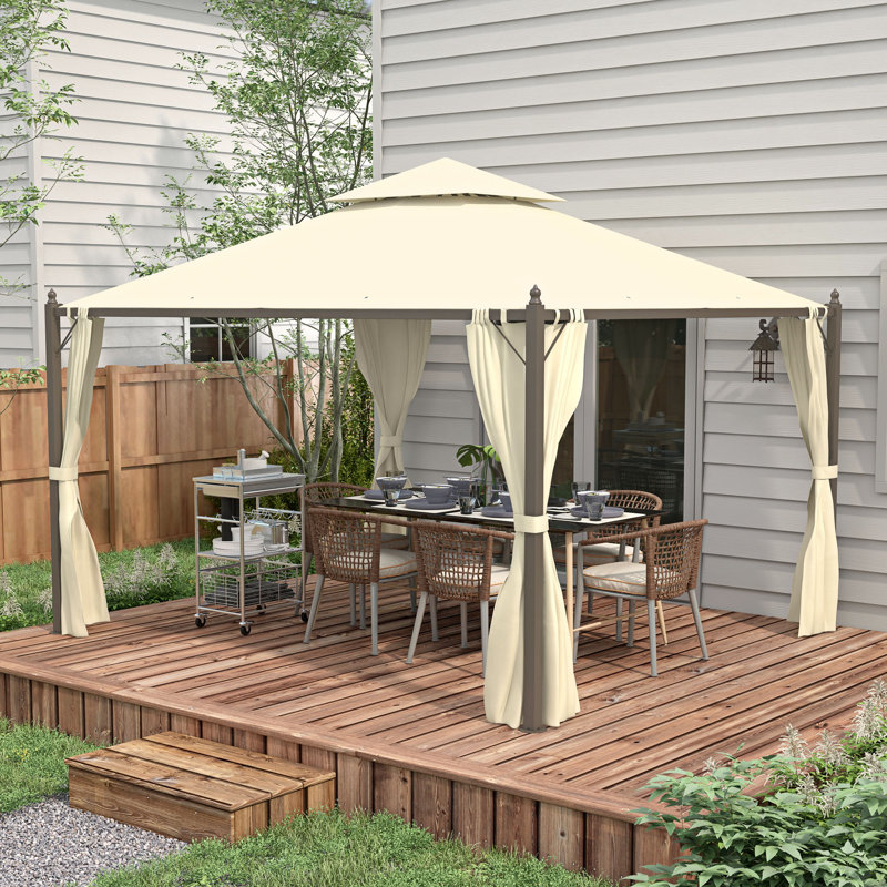 Elegant Steel Double Canopy Outdoor Gazebo For Stylish Gatherings
