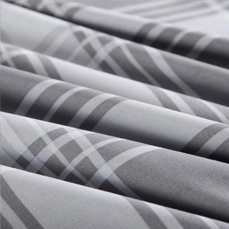 Microfiber Plaid Duvet Cover Set with Pillowcases Included, Double Duvet Cover + 2 Standard Pillowcases