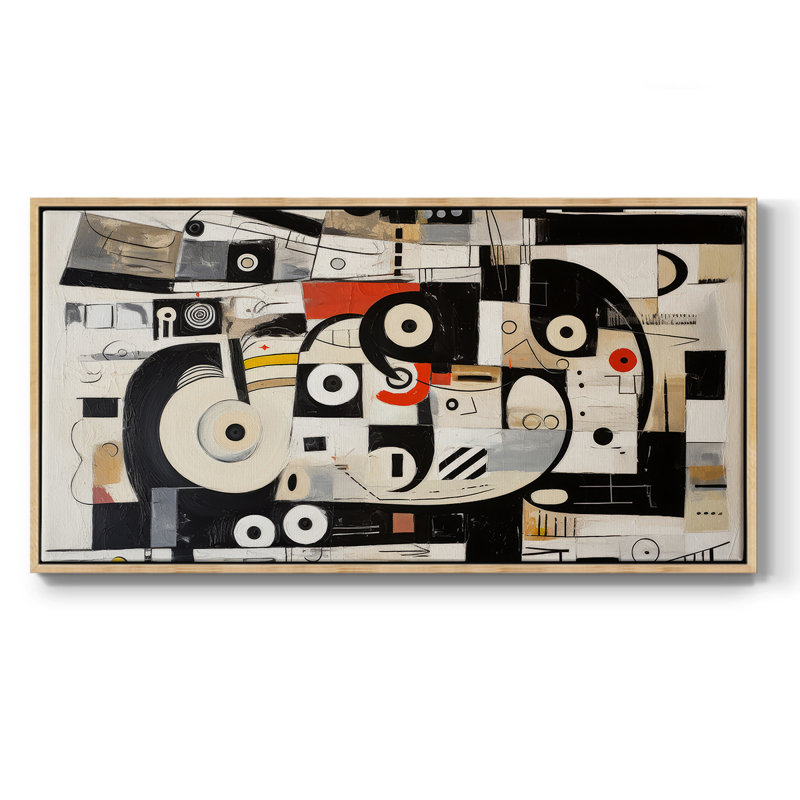 Abstrait, série CCL XXV III, toile tendue avec châssis, prête à être accrochée, Naturel, H 17 po x l 33 po
