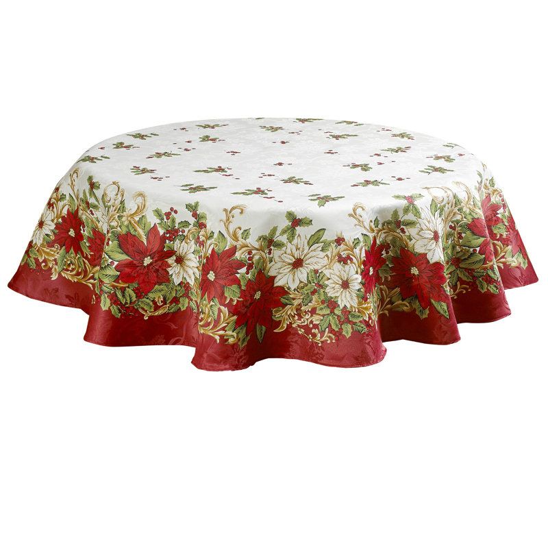 Nora Floral Round Christmas Tablecloth