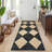 Machine Washable Rugs Distressed Trellis Rug for Living Room Non Slip Stain Resistant Carpet Modern Checkered Farmhouse Floor Cover-1309392287