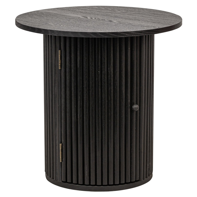 Table d'appoint en bois massif naturel Moxley, Noir, noir, noir, noir, Noir, noir, noir, noir