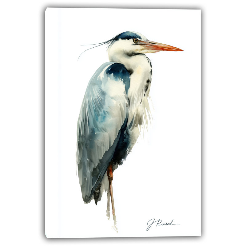 «Graceful Blue Heron», art mural sur toile tendue, H 36 po x l 24 po