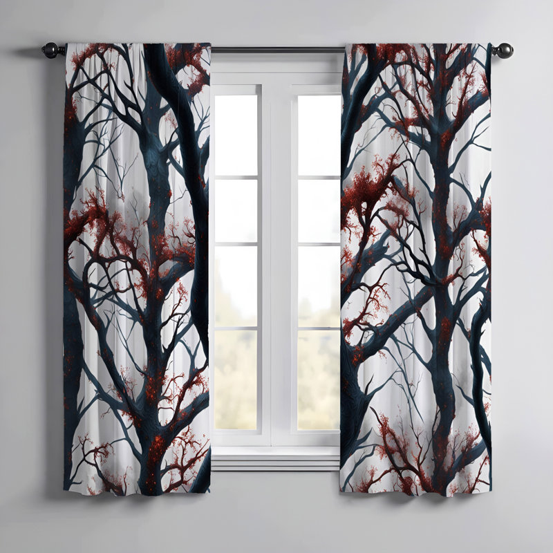 Paire de rideaux semi-transparents en polyester Ellea, L 56 po x L 78 po