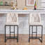 Ensemble de 2 tabourets de bar rembourrés modernes avec dossier capitonné, chaise à hauteur de comptoir avec structure en métal robuste, siège rembourré confortable pour la cuisine, le bar ou la salle à manger-1136593723
