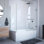 Porte de baignoire demi-cadre à charnière l 56 po x H 58 po Aqua Uno