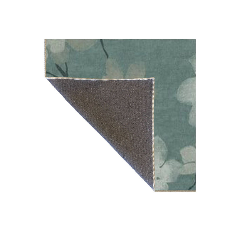 Tapis vert tissé Green Leaf, Sous-tapis carré 3 pi 3 po inclus