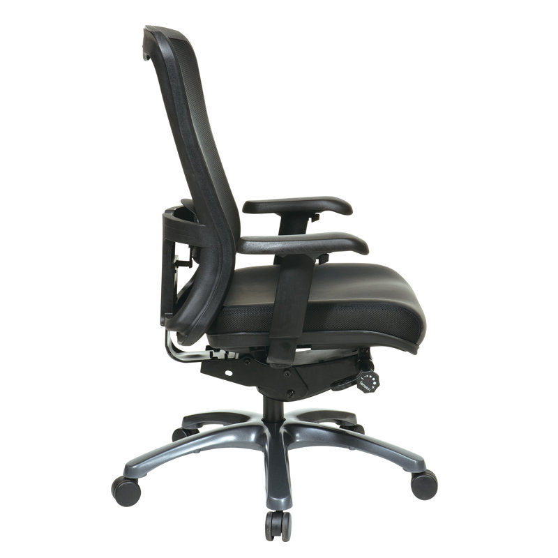 Chaise de bureau à haut dossier ProGrid, Cuir écologique