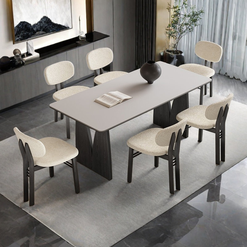 French retro dining table and chair set., 29.52"H x 55.11"L x 31.49"W