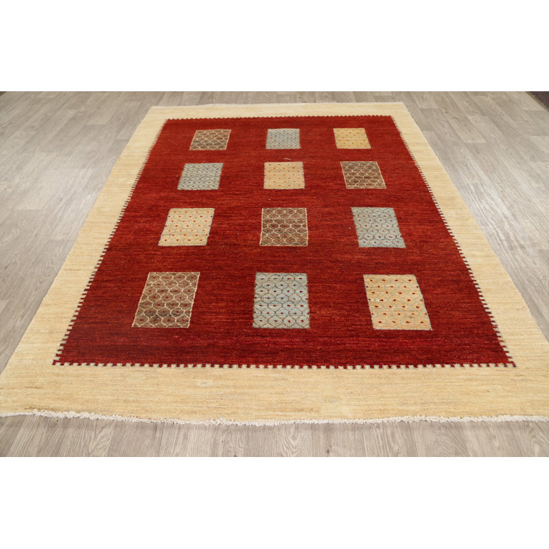 One-of-a-Kind 6' X 7'7" New Age Wool Area Rug in Red