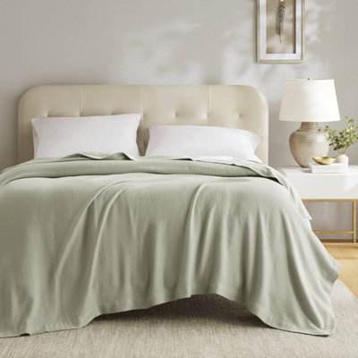 Egyptian Cotton Sage Green 100% Certified Egyptian Cotton Breathable Full/Queen Blanket