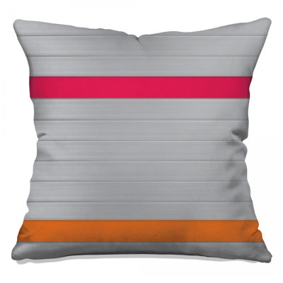 Gray Metal Stripes Double Sided Throw Pillows