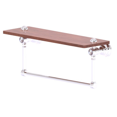 Freyja Ironwood Solid Wood Bracket Shelf with Towel Bar