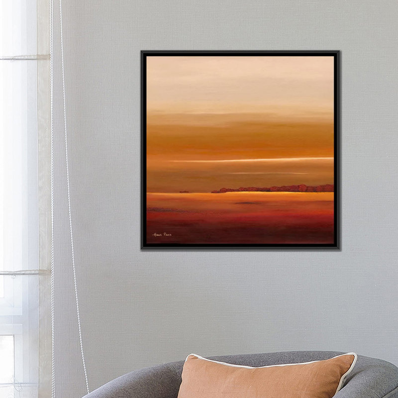 Sundown III par Hans Paus - Estampe numérique sur toile tendue avec châssis, H 18 po x l 18 po x P 1,5 po, Pas de tapis