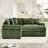 Kojka Convertible Corduroy Modular Sectional Sofa with Thick Armrests & Movable Ottoman-114888063-121418092