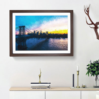 New York City Sunset in Abstract - Picture Frame Graphic Art Print