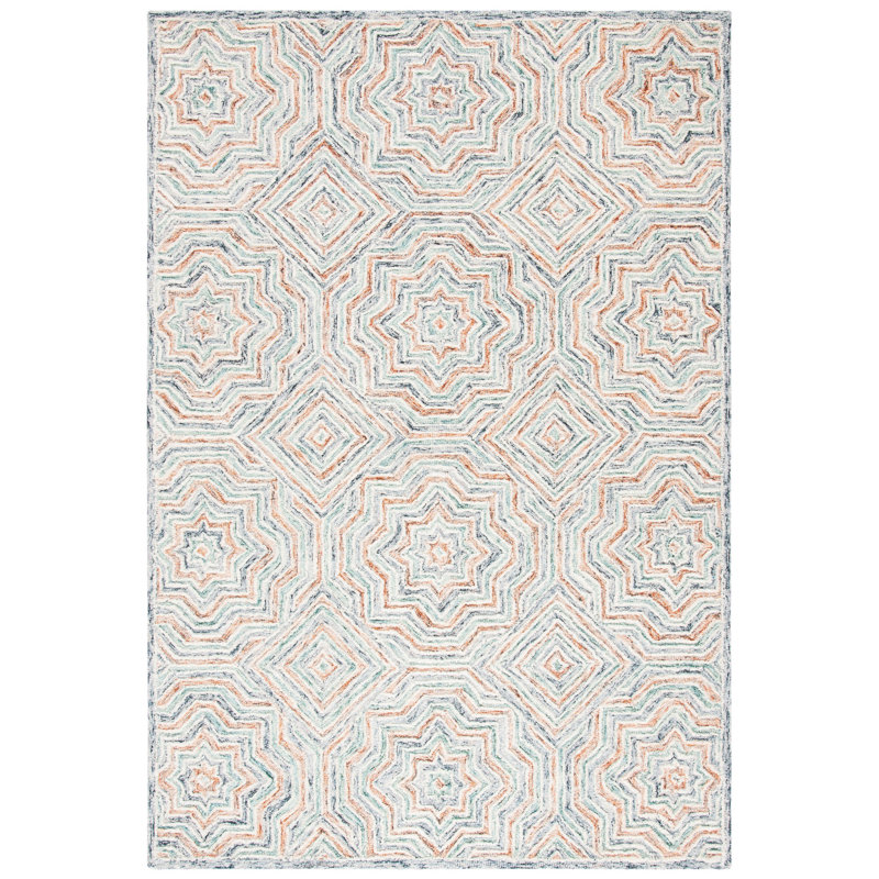 Daly Hand Tufted Wool Geometric Rug, Rectangle 5' x 8'