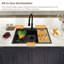 33" L x 19" W Drop-In 16 Gauge Black Stainless Steel Single Bowl Workstation Kitchen Sink with Accessories