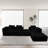 Black 4 - Seat Modular Sectional With Oversized Chaise And For Living Room, Medium Firm Seat, American Design, Foam Filler, Main Material, Stain , Machine Washable Soft, Shrink To Pilling Brushed-2044520220
