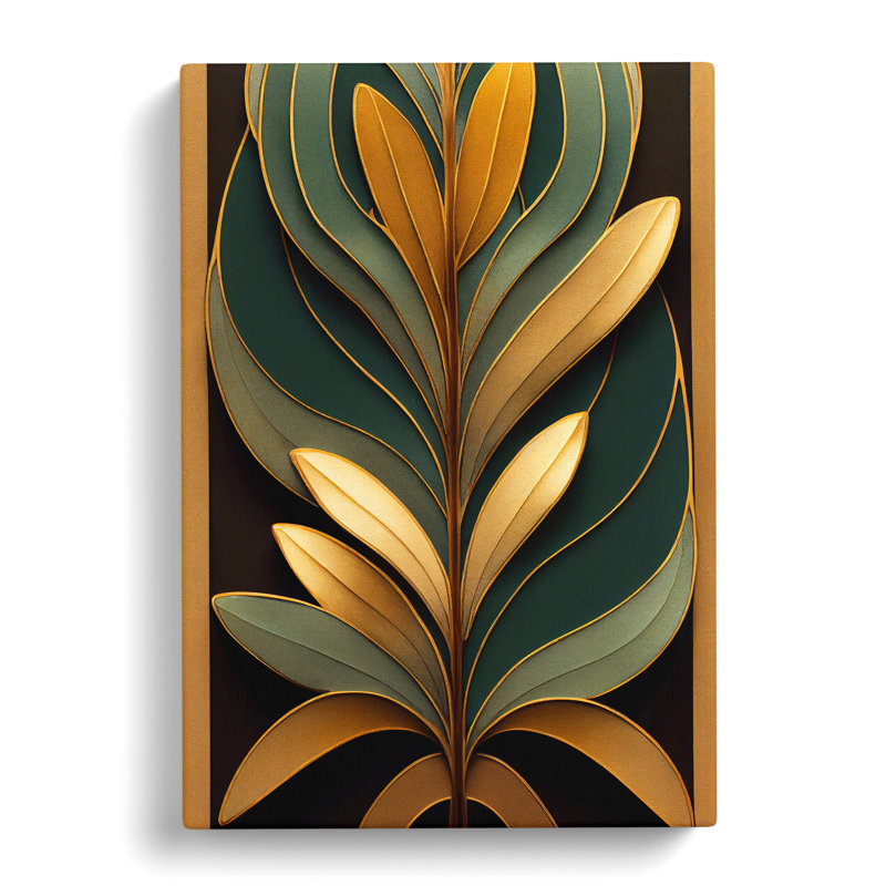 Leaves No.3 - Wall Art, 60cm H x 40cm W x 3cm D, Wrapped Canvas
